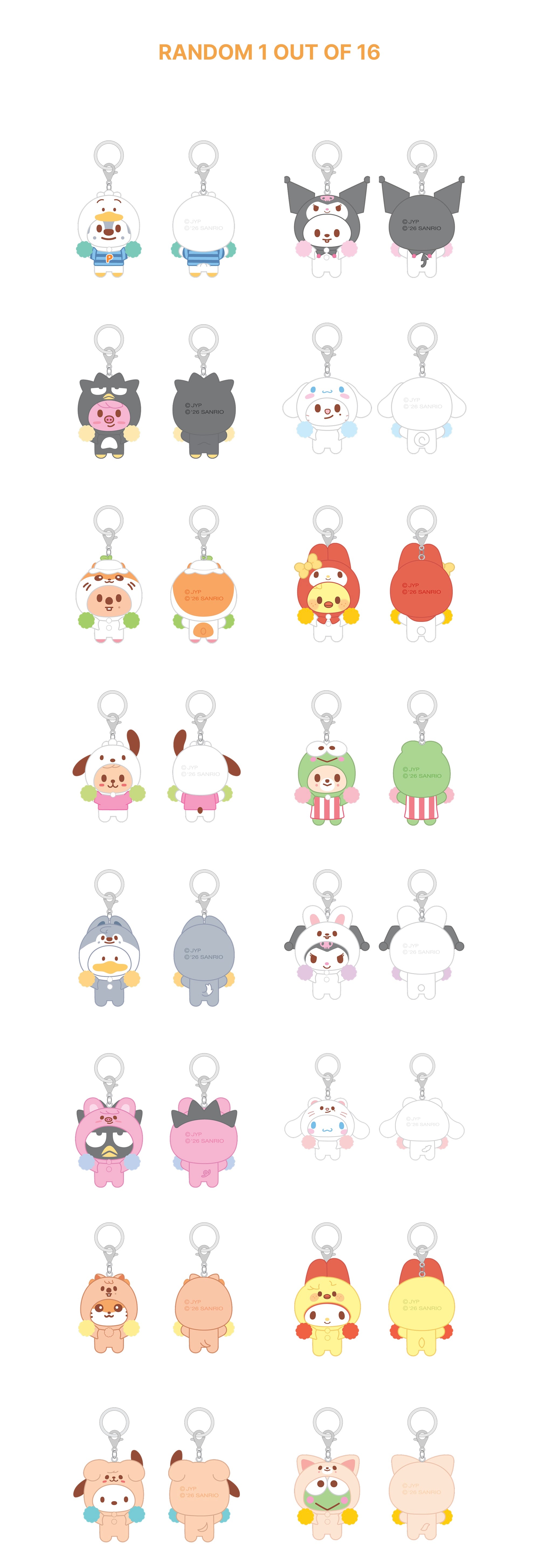 (PRE-ORDER) STRAY KIDS - SECRET FLOCKED FIGURE KEYRING (CHEER UP Ver.) - SKZOO X SANRIO CHARACTERS (16 VERSIONS) RANDOM