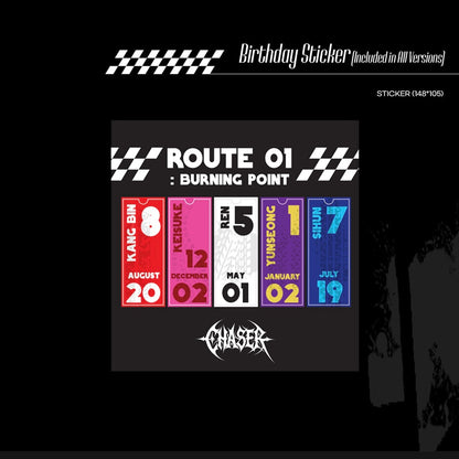 CHASER - 1ST MINI ALBUM [ROUTE 01 : BURNING POINT] (3 VERSIONS) - LightUpK