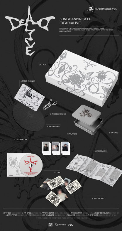 (PRE-ORDER) SUNGHANBIN - 1ST EP ALBUM [DEAD:ALIVE] (PAPER INCENSE VER.)