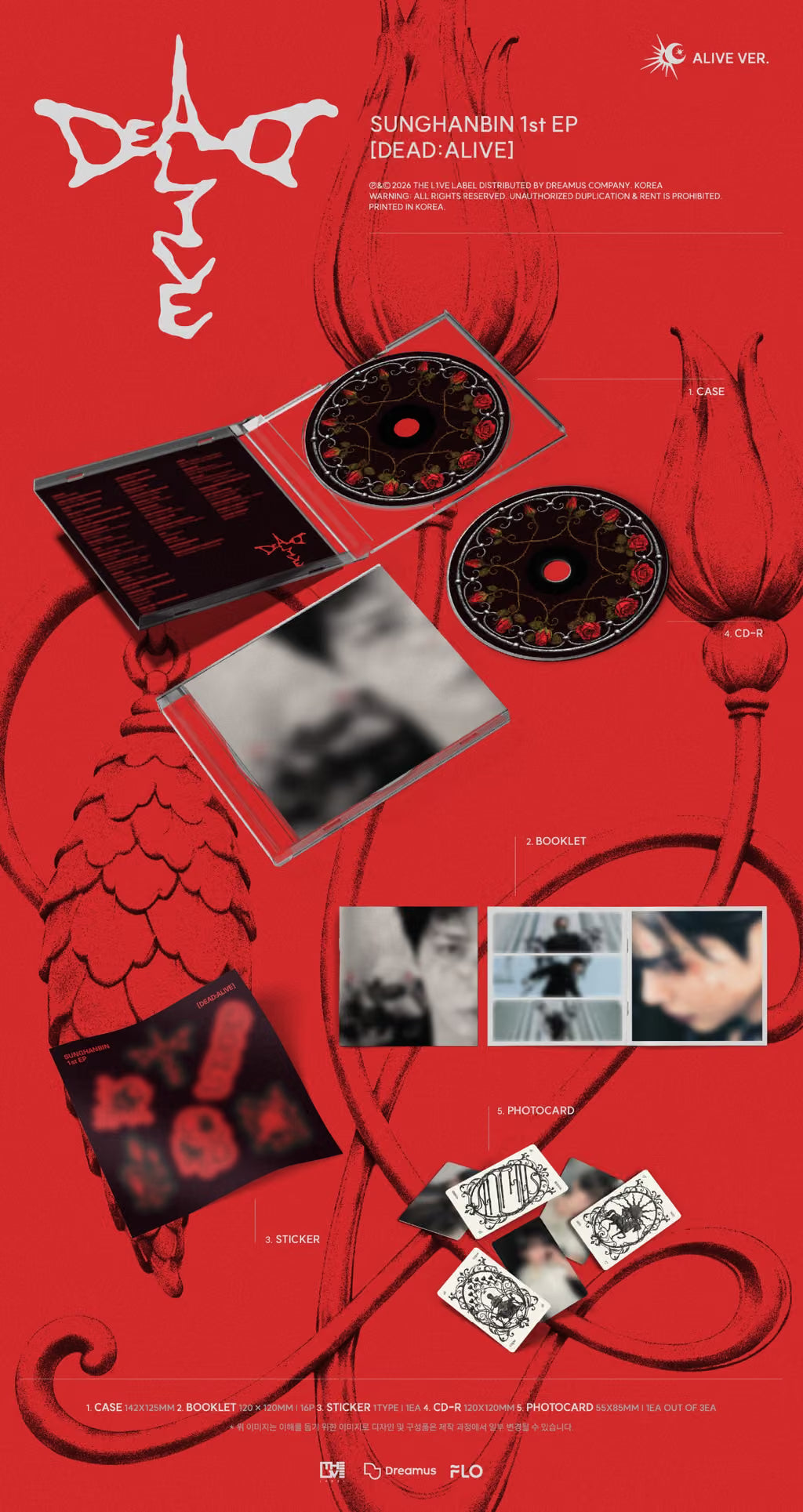 (PRE-ORDER) SUNGHANBIN - 1ST EP ALBUM [DEAD:ALIVE] (JEWEL VER.) (2 VERSIONS)