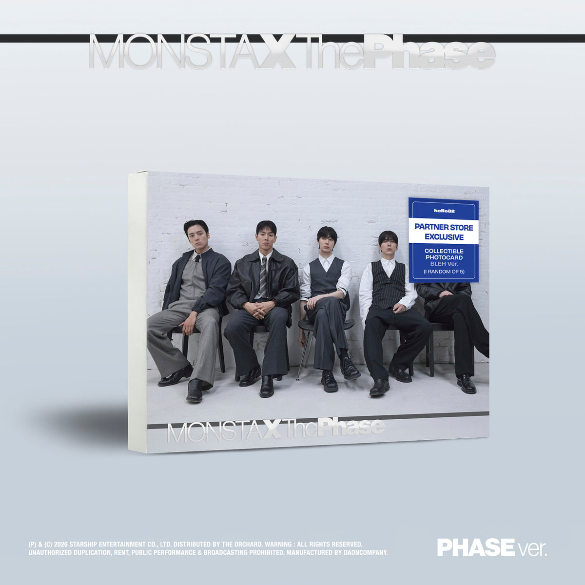 [hello82] [PARTNER STORE EXCLUSIVE] MONSTA X - THE PHASE (4 VERSIONS)