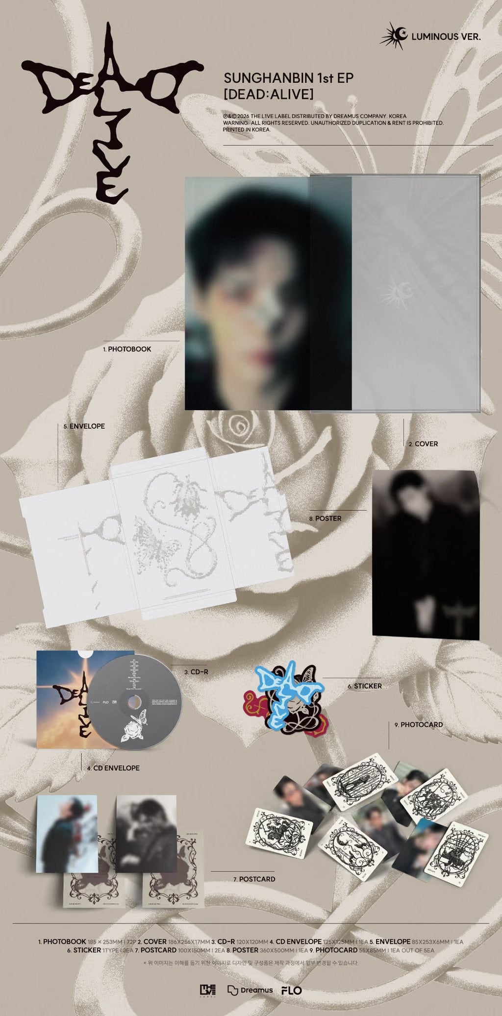 (PRE-ORDER) SUNGHANBIN - 1ST EP ALBUM [DEAD:ALIVE] (3 VERSIONS)