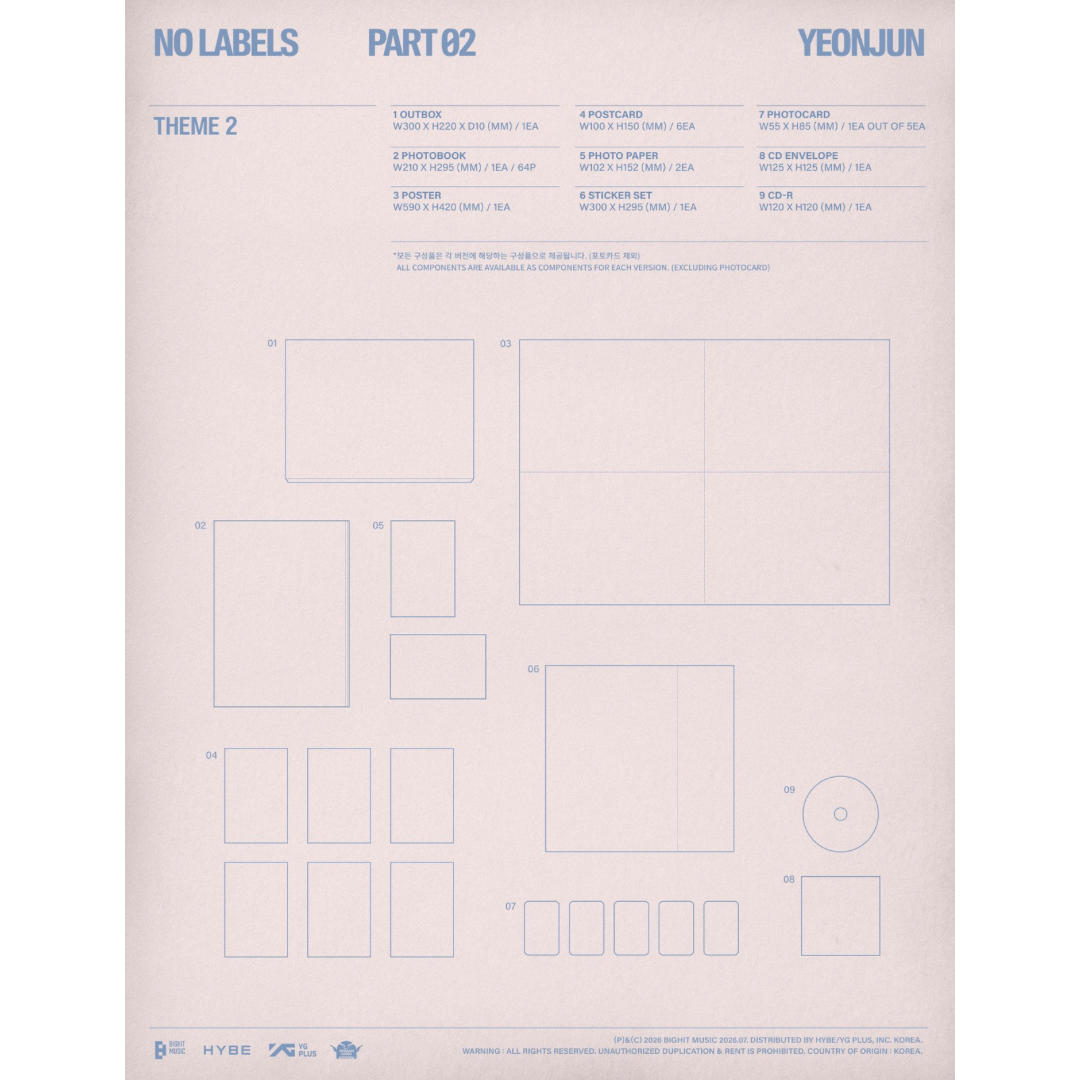 (PRE-ORDER) YEONJUN (TXT) - NO LABELS: PART 02 (3 VERSIONS) RANDOM
