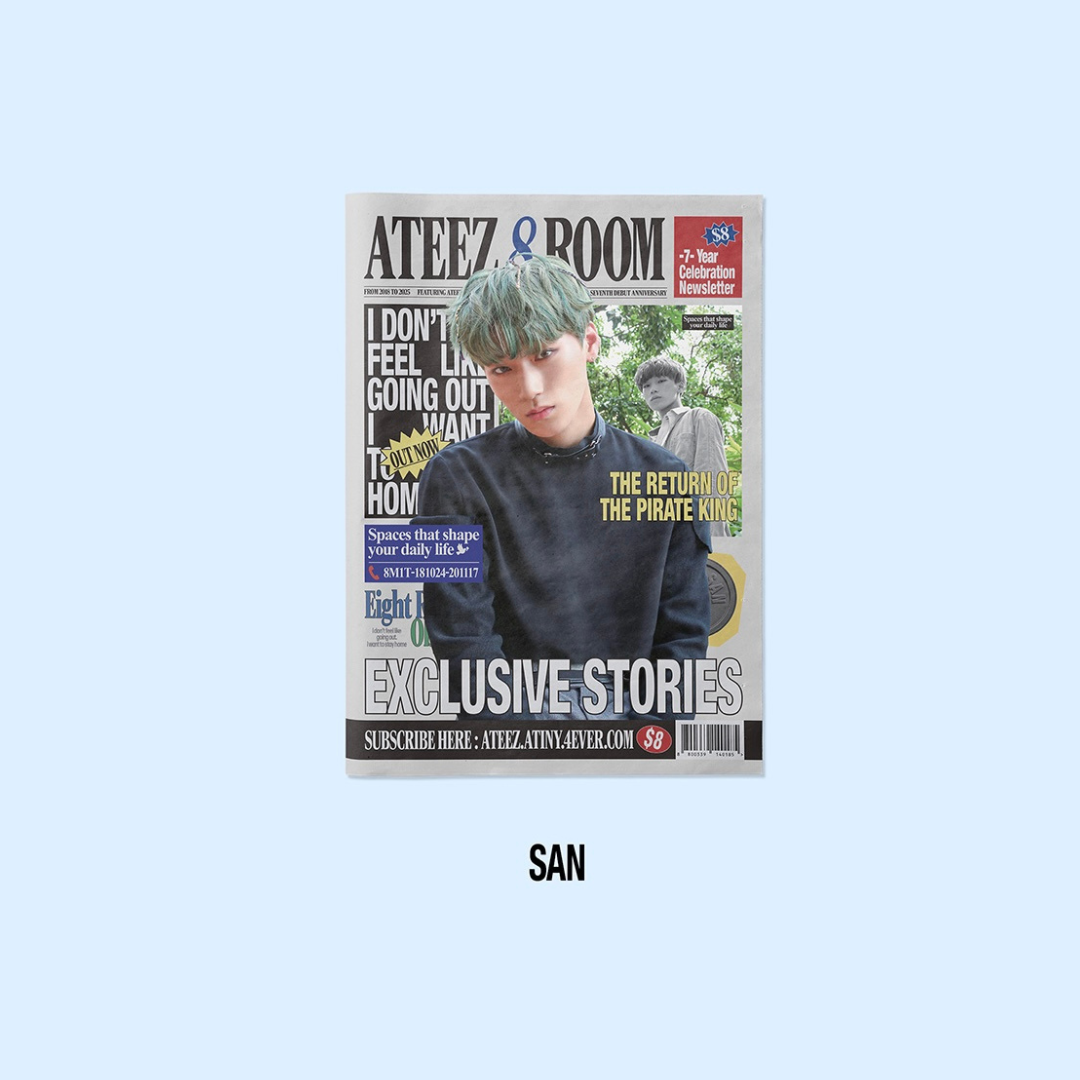 (PRE-ORDER) ATEEZ - 8ROOM POP-UP OFFICIAL MERCH - 7-YEAR CELEBRATION NEWSLETTER (8 VERSIONS) - LightUpK