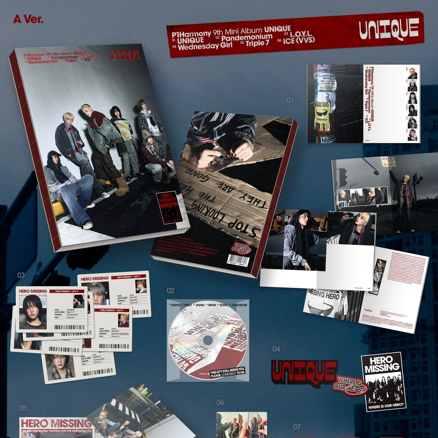 (PRE-ORDER) [HELLO82] [POP-UP EXCLUSIVE] P1HARMONY - UNIQUE (3 VERSIONS) - LightUpK