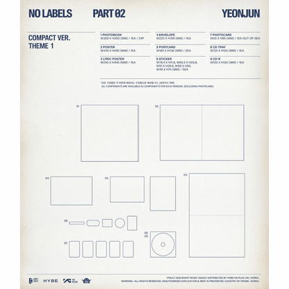 (PRE-ORDER) YEONJUN (TXT) - NO LABELS: PART 02 (COMPACT VER.) (3 VERSIONS) RANDOM