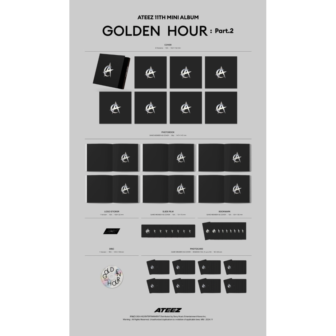 (PRE-ORDER) ATEEZ - GOLDEN HOUR : PART 2 DIGIPACK (8 VERSIONS) RANDOM