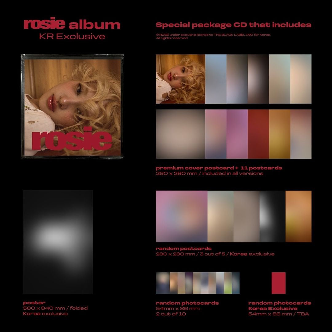 (PRE-ORDER) ROSÉ - ROSE - 1ST STUDIO ALBUM [ROSIE] [3 VERSIONS]