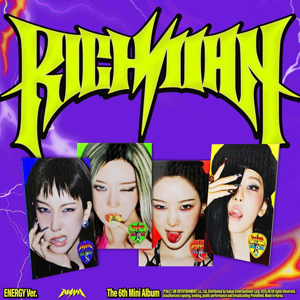 (PRE-ORDER) AESPA - 6TH MINI ALBUM [RICH MAN] (ENERGY VER.) (4 VERSIONS) RANDOM - LightUpK