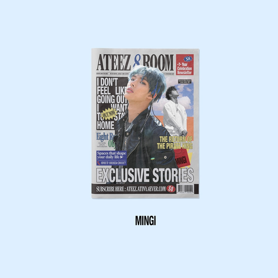 (PRE-ORDER) ATEEZ - 8ROOM POP-UP OFFICIAL MERCH - 7-YEAR CELEBRATION NEWSLETTER (8 VERSIONS) - LightUpK