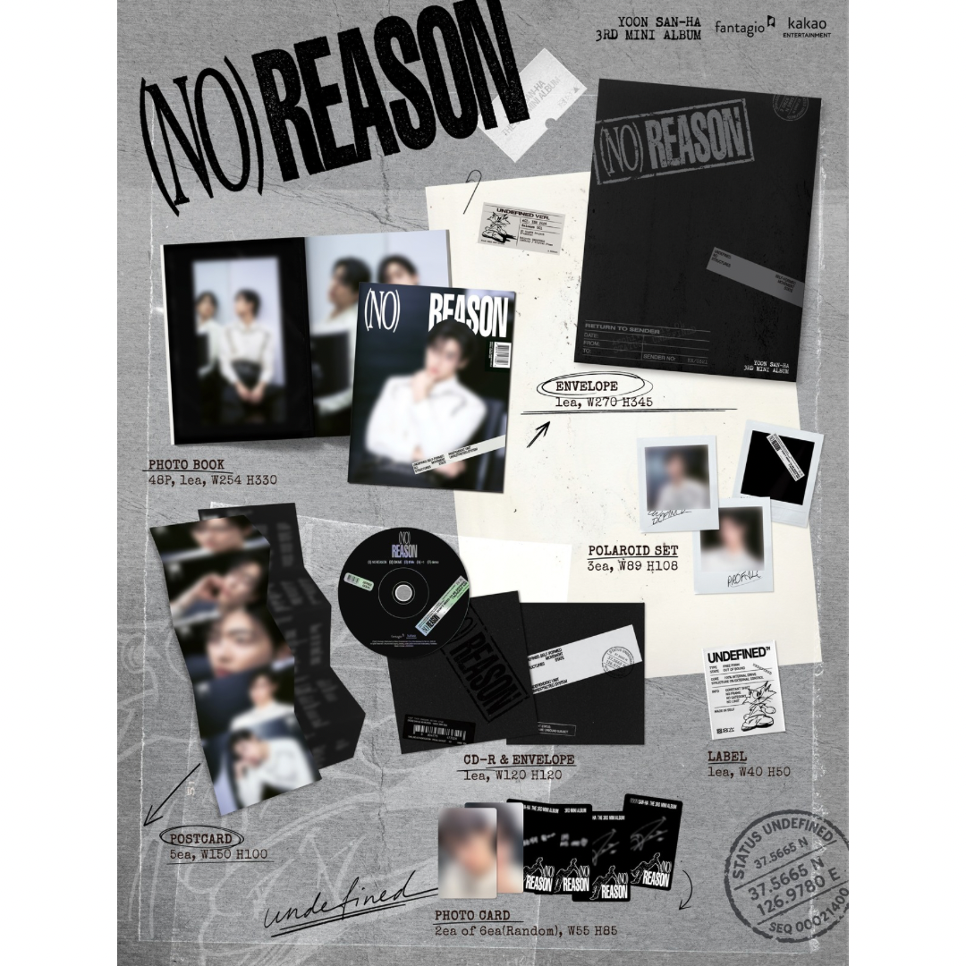 (PRE-ORDER) YOON SAN-HA - 3RD MINI ALBUM [NO REASON] (2 VERSIONS) RANDOM - LightUpK