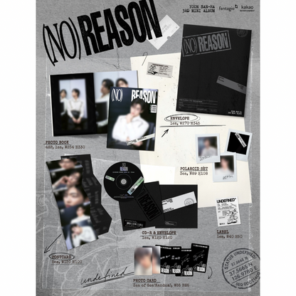 (PRE-ORDER) YOON SAN-HA - 3RD MINI ALBUM [NO REASON] (2 VERSIONS) RANDOM - LightUpK