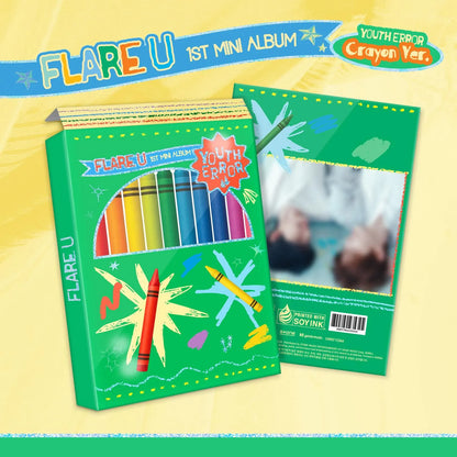 (PRE-ORDER) FLARE U - 1ST MINI ALBUM [YOUTH ERROR] CRAYON VER. - LightUpK