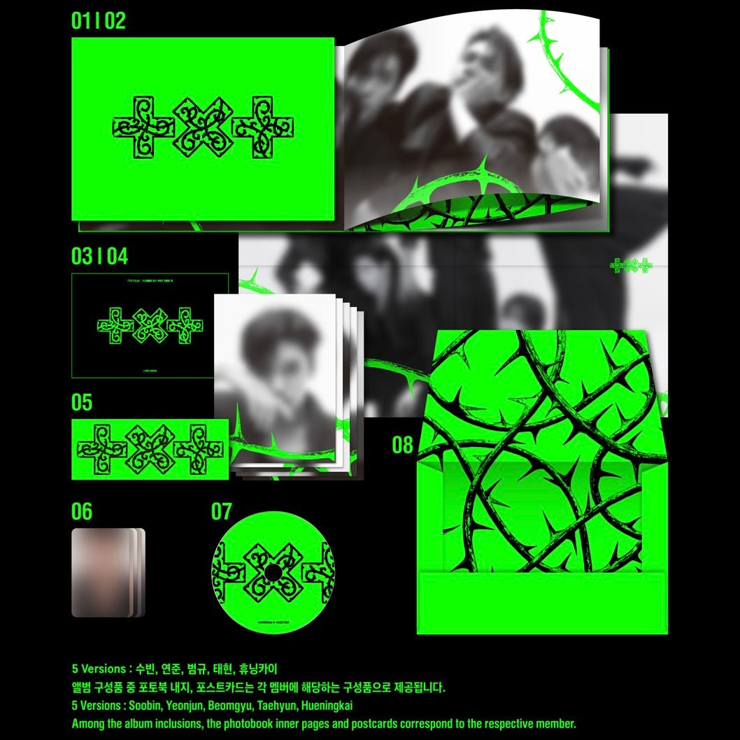 (PRE-ORDER) TOMORROW X TOGETHER (TXT) - 7TH YEAR: WHEN THE WIND PAUSED AMONG THE THORNS (THORN VER.) (5 VERSIONS) RANDOM - LightUpK