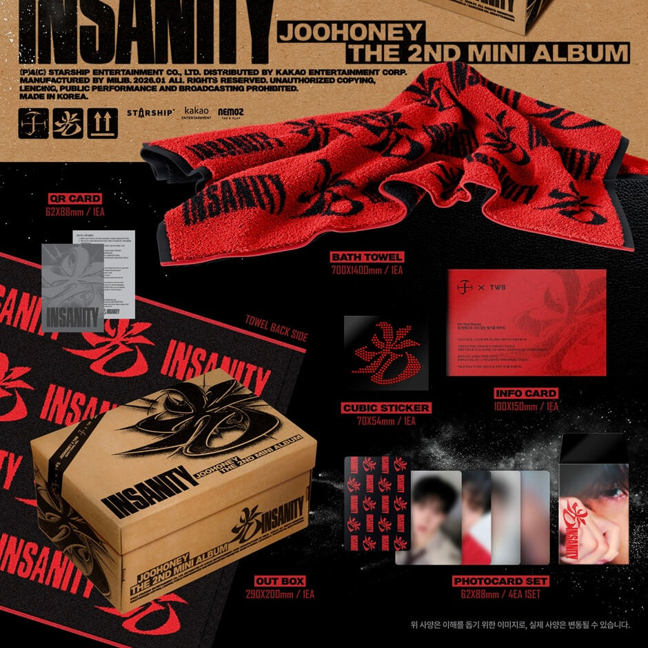 (PRE-ORDER) JOOHONEY - 2ND MINI ALBUM [光 (INSANITY)] (JOOHONEY X TWB BATH TOWEL VER.)
