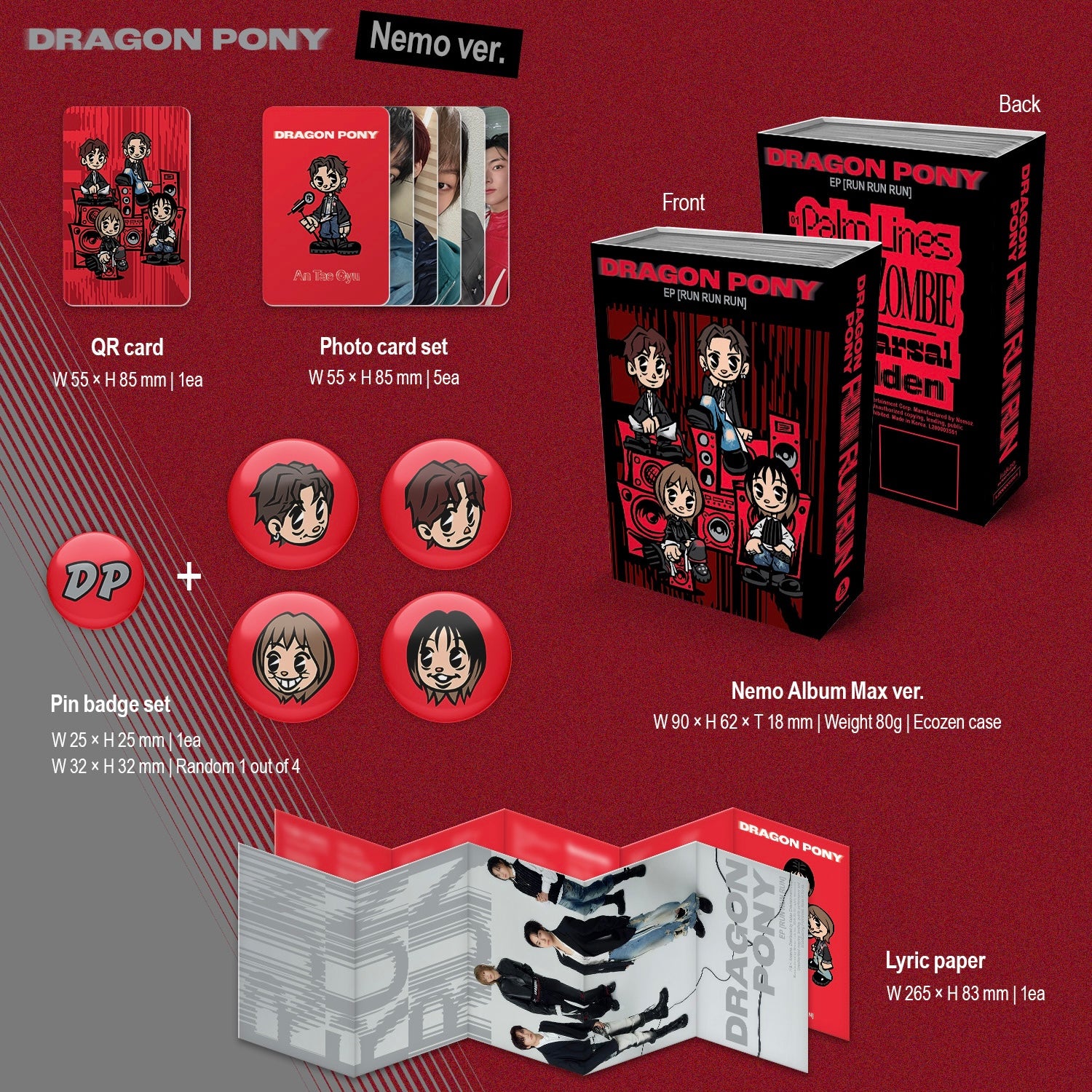 (PRE-ORDER) DRAGON PONY - EP [RUN RUN RUN] (NEMO ALBUM) - LightUpK