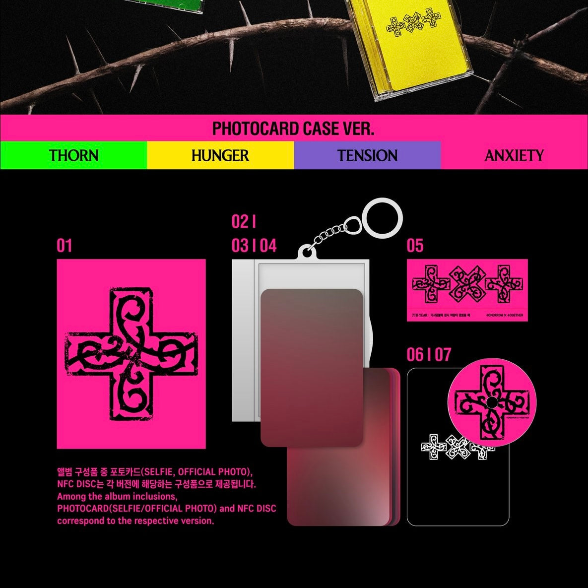 (PRE-ORDER) TOMORROW X TOGETHER (TXT) - 7TH YEAR: WHEN THE WIND PAUSED AMONG THE THORNS ((PHOTOCARD CASE VER.) (4 VERSIONS) RANDOM - LightUpK