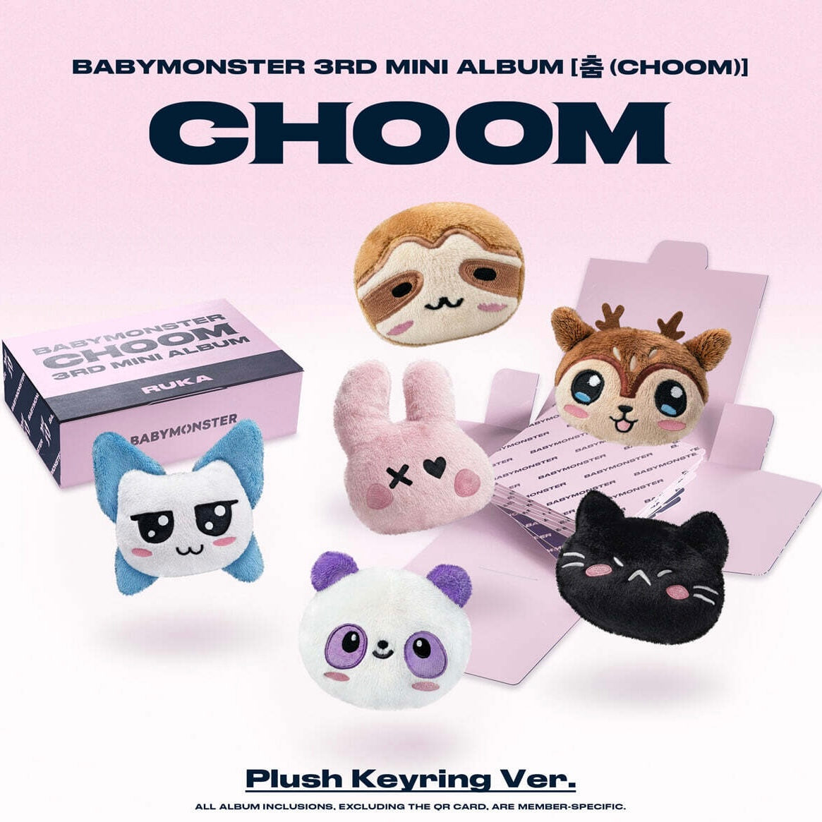 (PRE-ORDER) BABYMONSTER - 3RD MINI ALBUM [CHOOM] PLUSH KEYRING VER. (6 VERSIONS) RANDOM - LightUpK