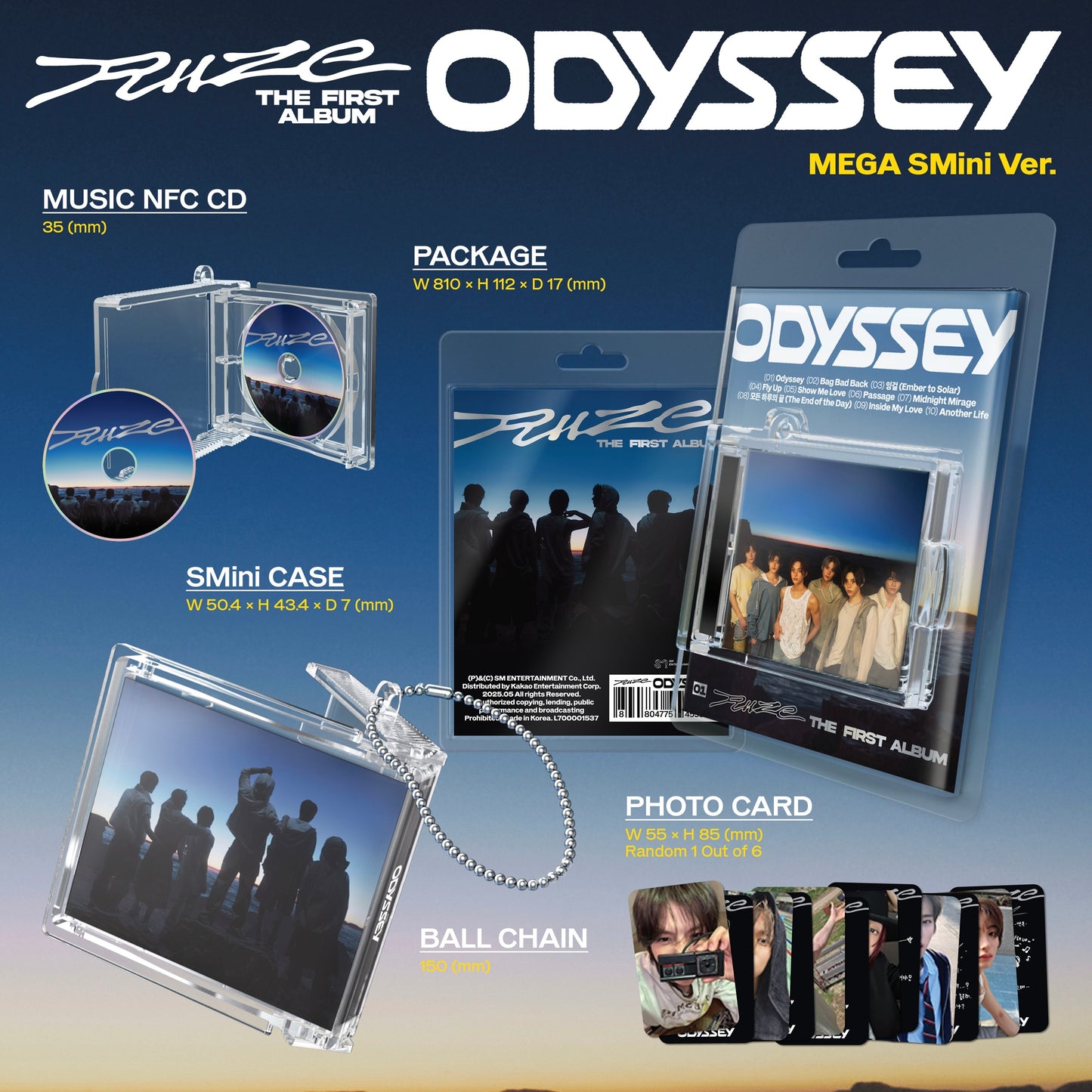 RIIZE - 1ST ALBUM [ODYSSEY] (SMINI VER.) (7 VERSIONS) - LightUpK
