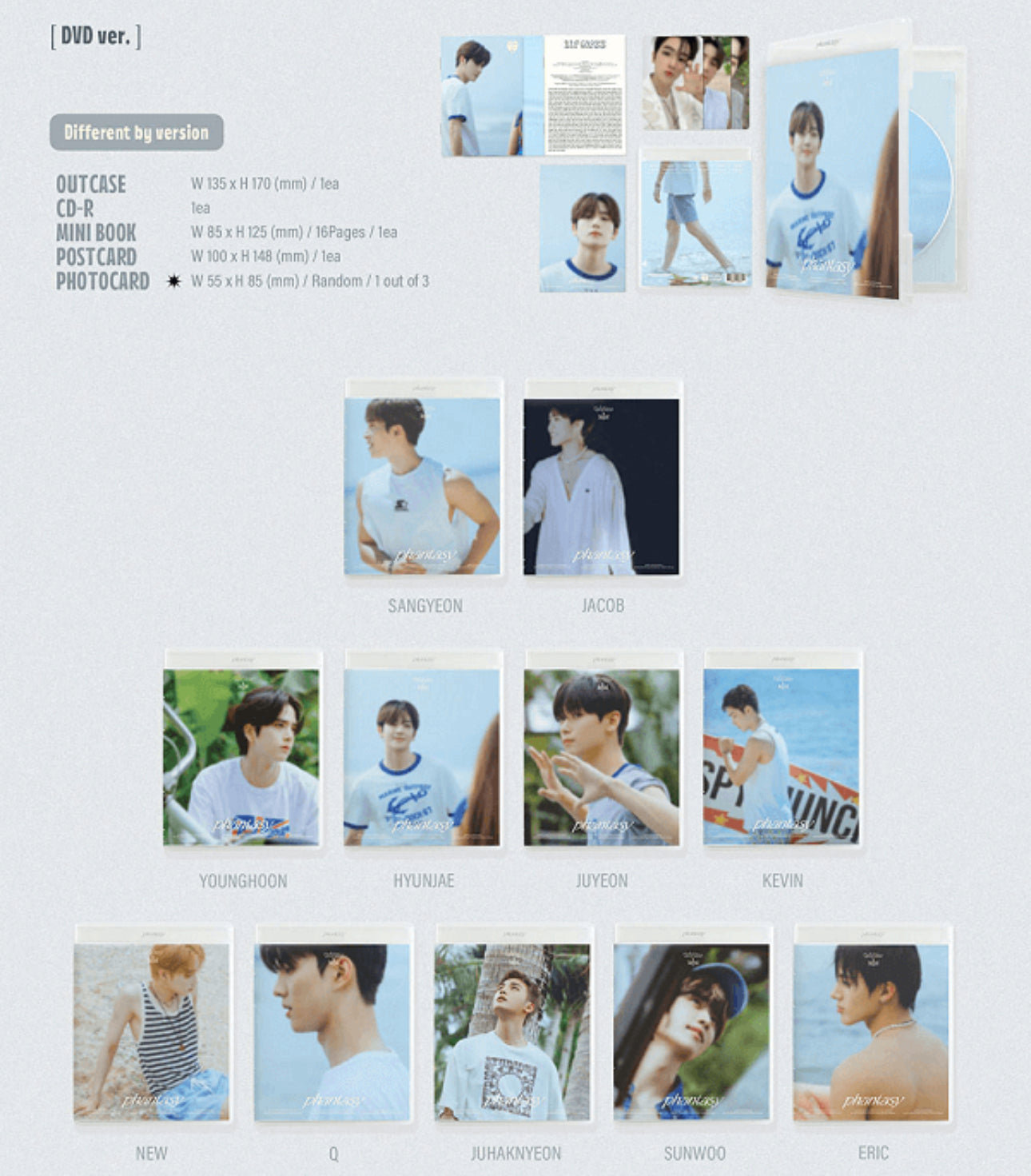 THE BOYZ - VOL.2 [PHANTASY] PART.1 CHRISTMAS IN AUGUST (DVD VER.) (11  VERSIONS)