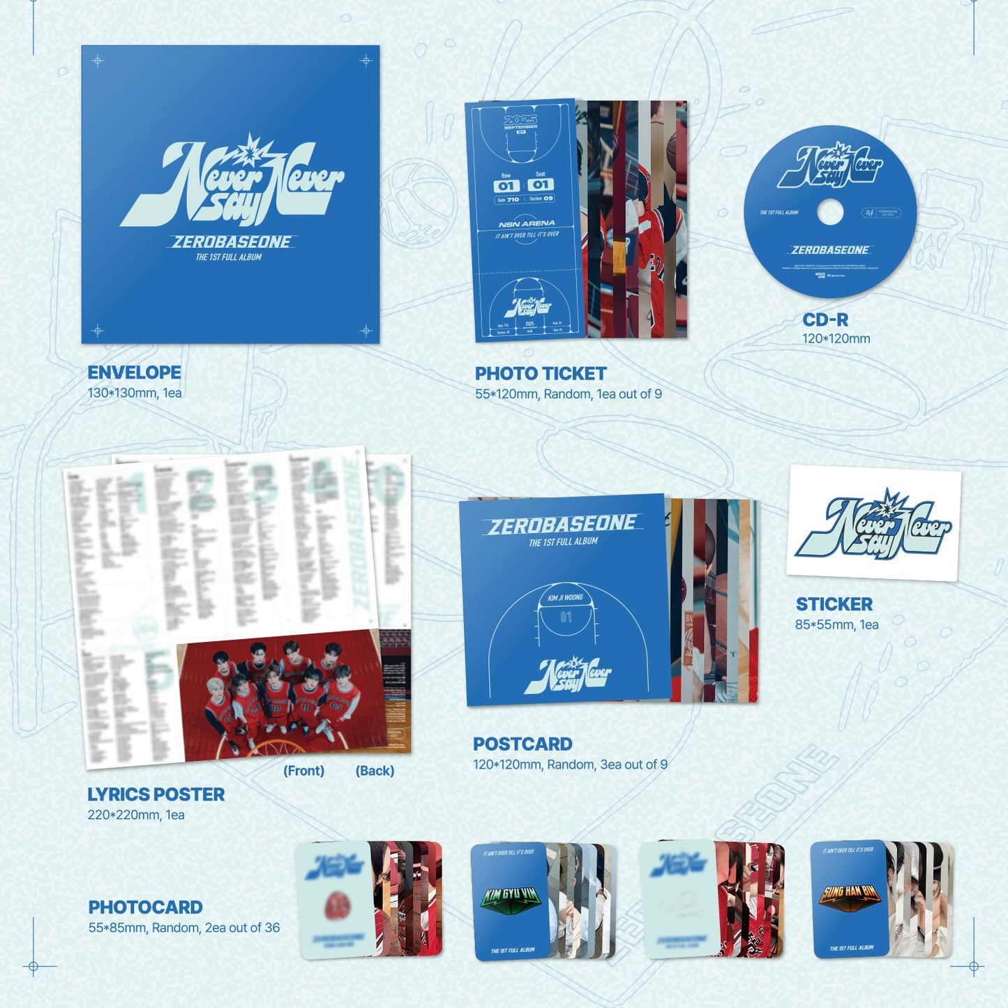 (PRE-ORDER) ZEROBASEONE - THE 1ST FULL ALBUM [NEVER SAY NEVER] SLAM DUNK VER. - LightUpK