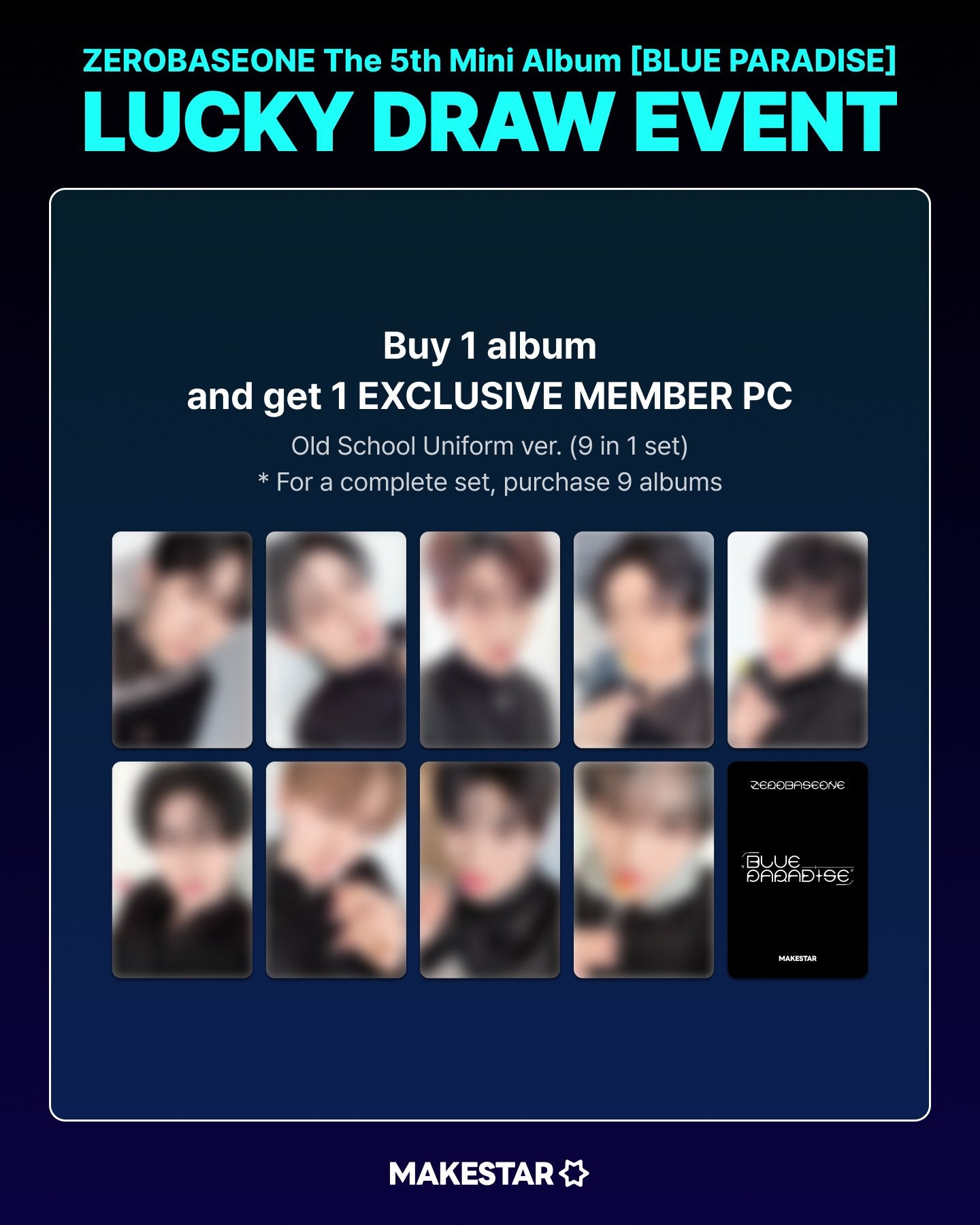 [MAKESTAR LUCKY DRAW] [ONLINE ONLY] ZEROBASEONE - 5TH MINI ALBUM [BLUE PARADISE] (2 VERSIONS) - LightUpK