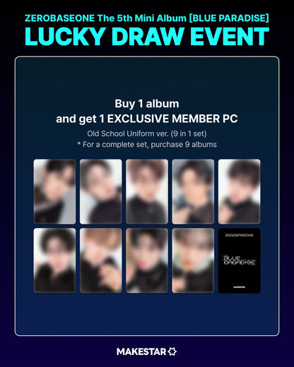 [MAKESTAR LUCKY DRAW] [ONLINE ONLY] ZEROBASEONE - 5TH MINI ALBUM [BLUE PARADISE] (2 VERSIONS) - LightUpK