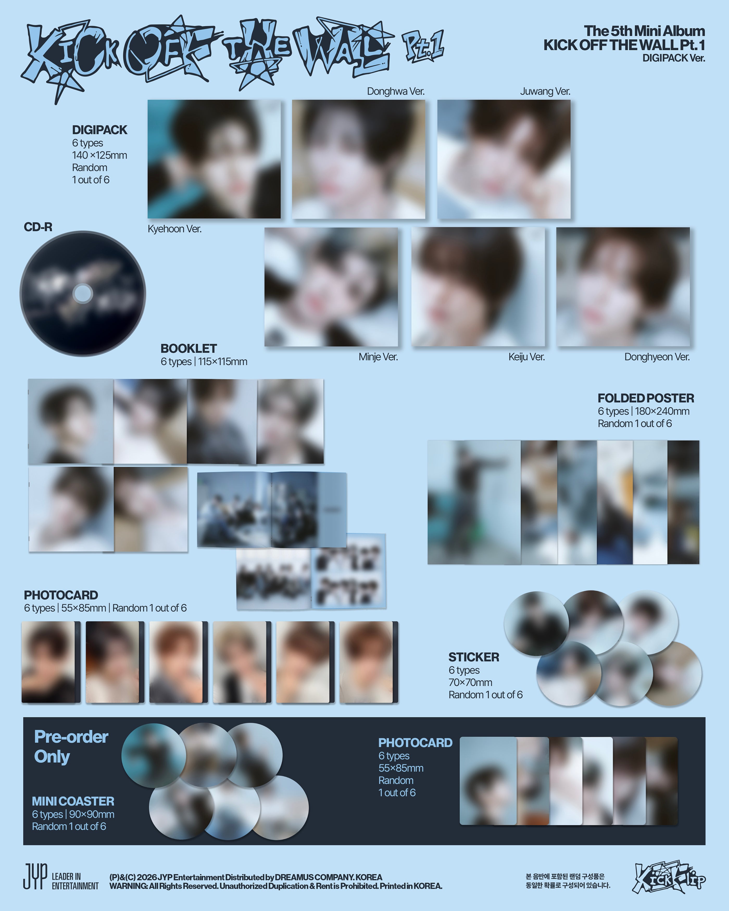 (PRE-ORDER) KICKFLIP - THE 5TH MINI ALBUM 'KICK OFF THE WALL PT. 1' DIGIPACK VER. (6 VERSIONS) RANDOM