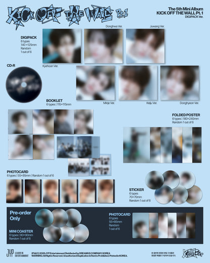 (PRE-ORDER) KICKFLIP - THE 5TH MINI ALBUM 'KICK OFF THE WALL PT. 1' DIGIPACK VER. (6 VERSIONS) RANDOM