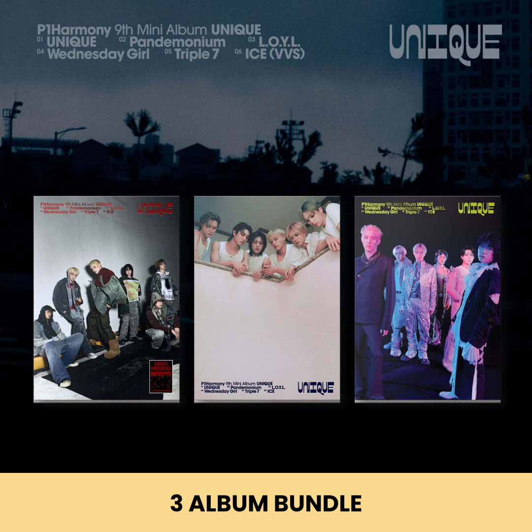 (PRE-ORDER) P1HARMONY - UNIQUE (3 VERSIONS) BUNDLE - LightUpK