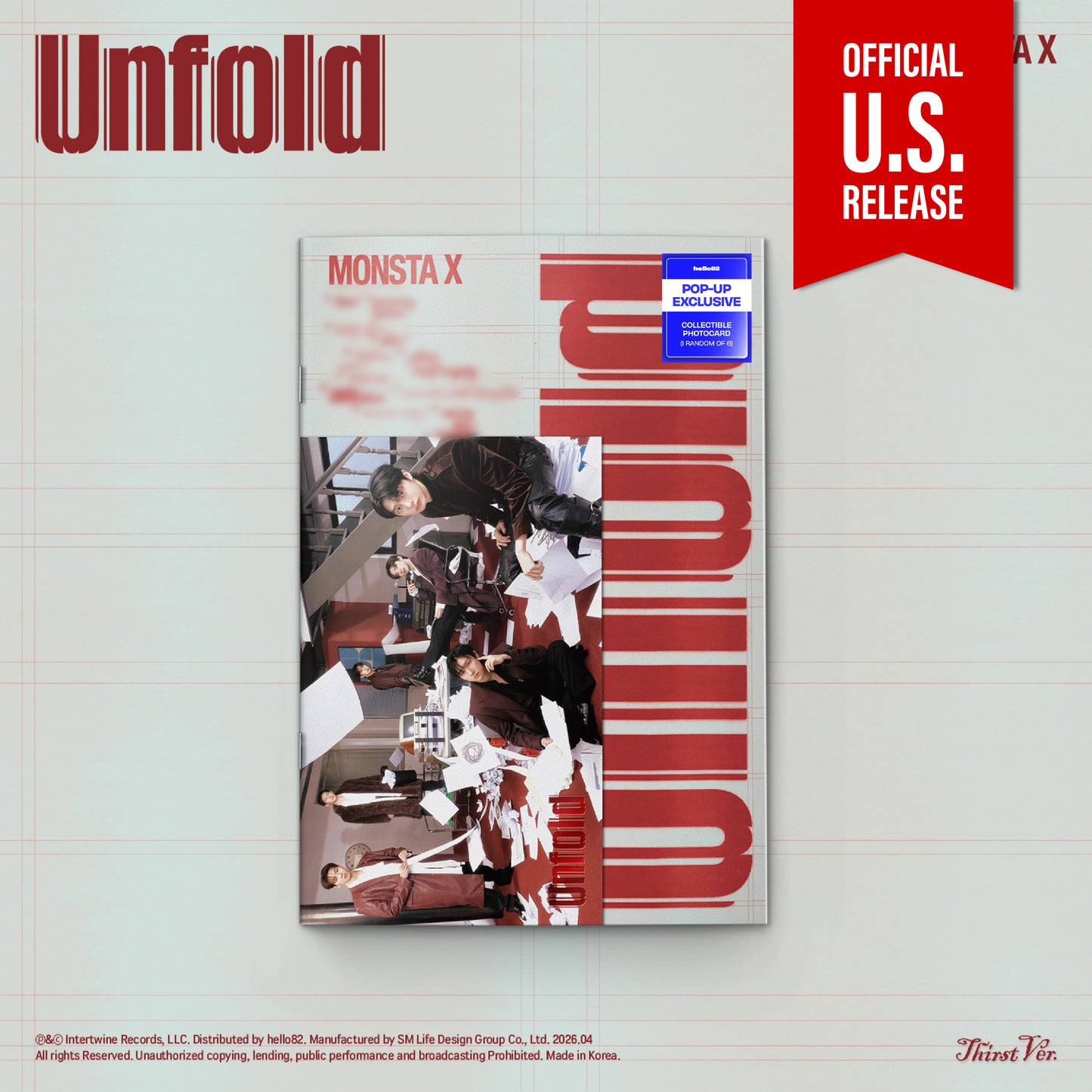 (PRE-ORDER) [HELLO82] [POP-UP EXCLUSIVE] MONSTA X - UNFOLD (4 VERSIONS) - LightUpK