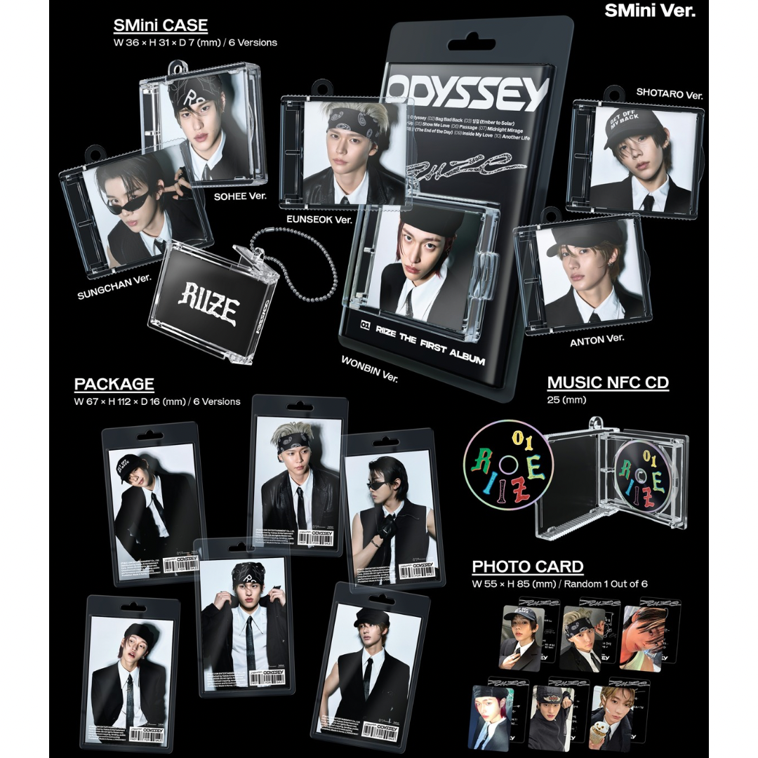 RIIZE - 1ST ALBUM [ODYSSEY] (SMINI VER.) (7 VERSIONS) - LightUpK