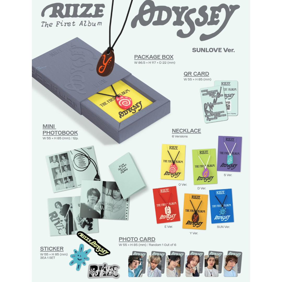RIIZE - 1ST ALBUM [ODYSSEY] (SUNLOVE LIMITED EDITION) (6 VERSIONS) RANDOM - LightUpK