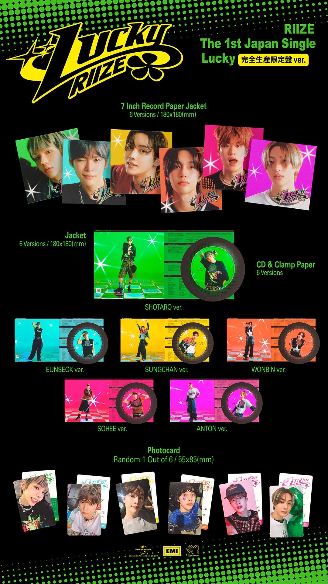 RIIZE - LUCKY (JAPANESE ALBUM) (9 VERSIONS)