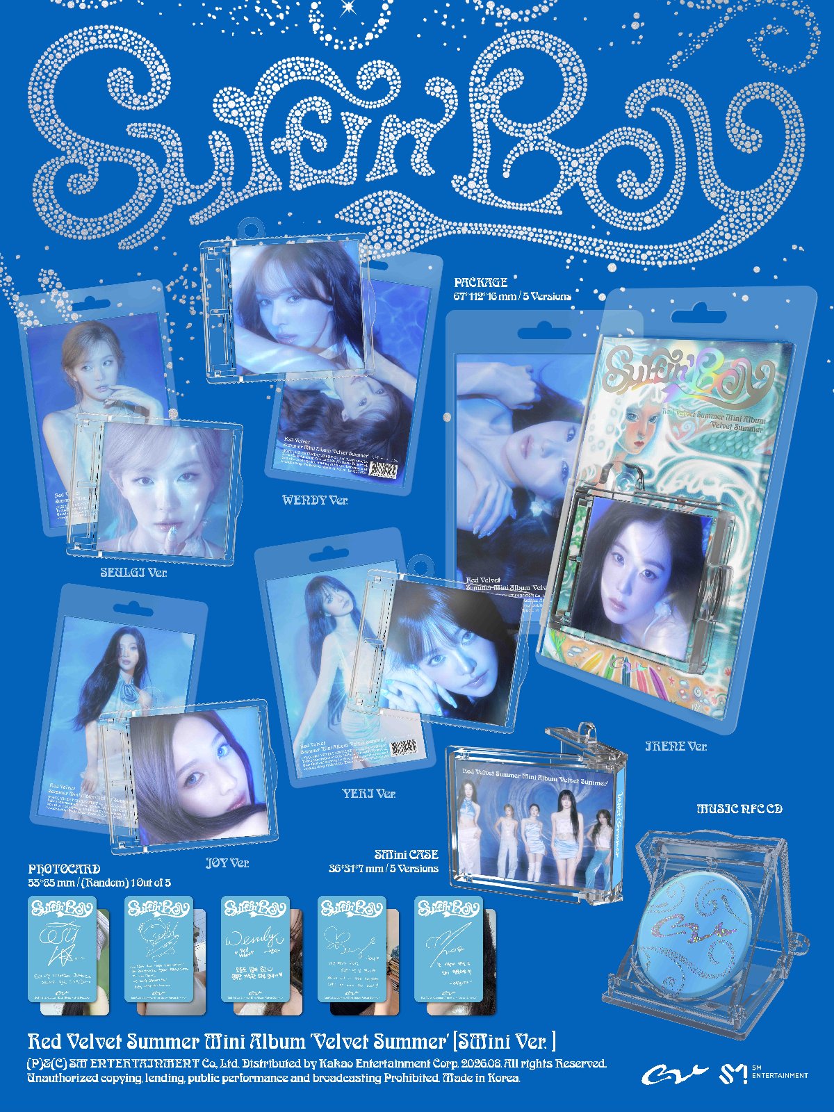 (PRE-ORDER) RED VELVET - SUMMER MINI ALBUM [VELVET SUMMER] (SMINI VER.) (5 VERSIONS) RANDOM