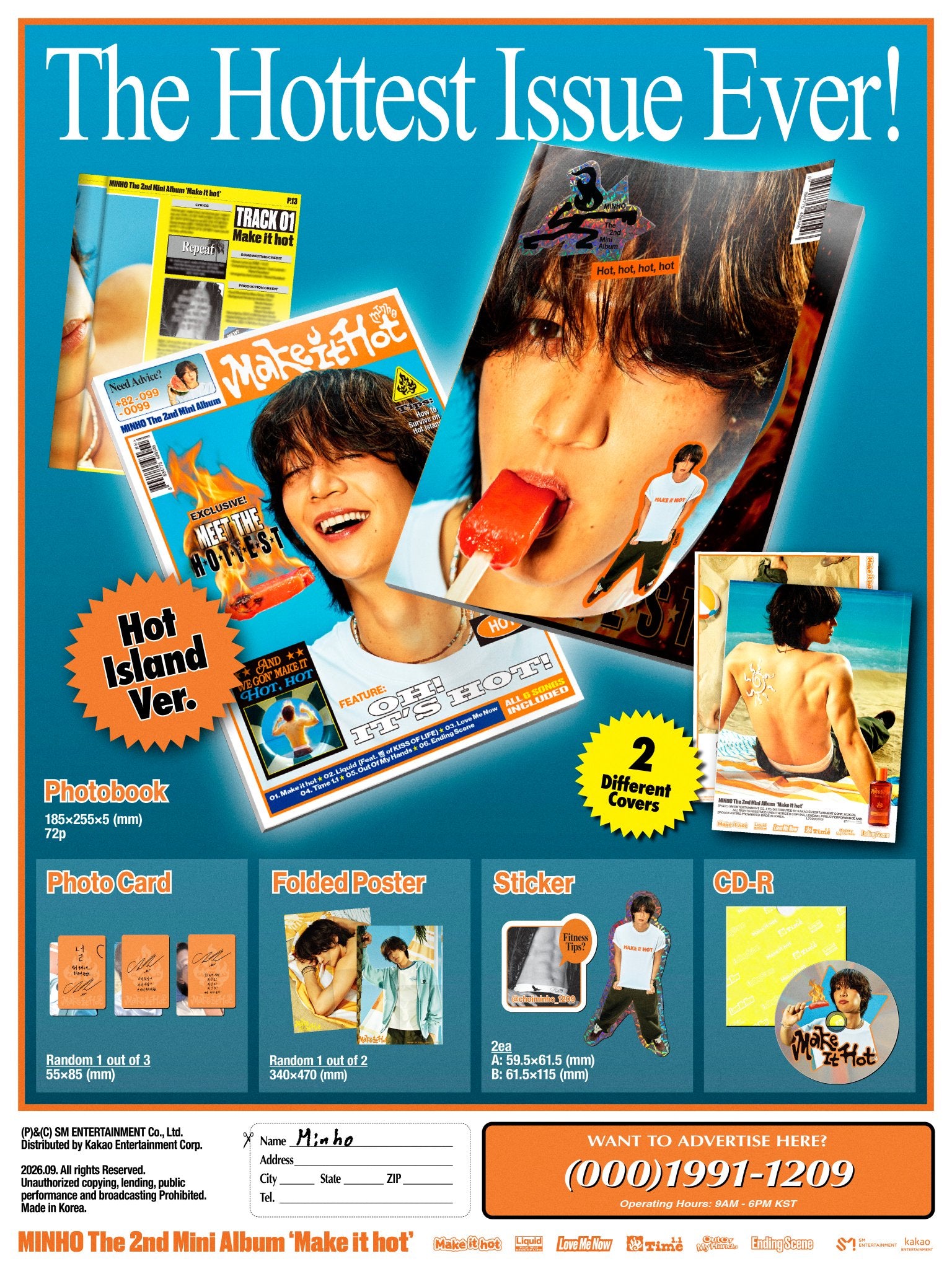 (PRE-ORDER) MINHO - 2ND MINI ALBUM [MAKE IT HOT] (HOT ISLAND VER.) (2 VERSIONS) RANDOM