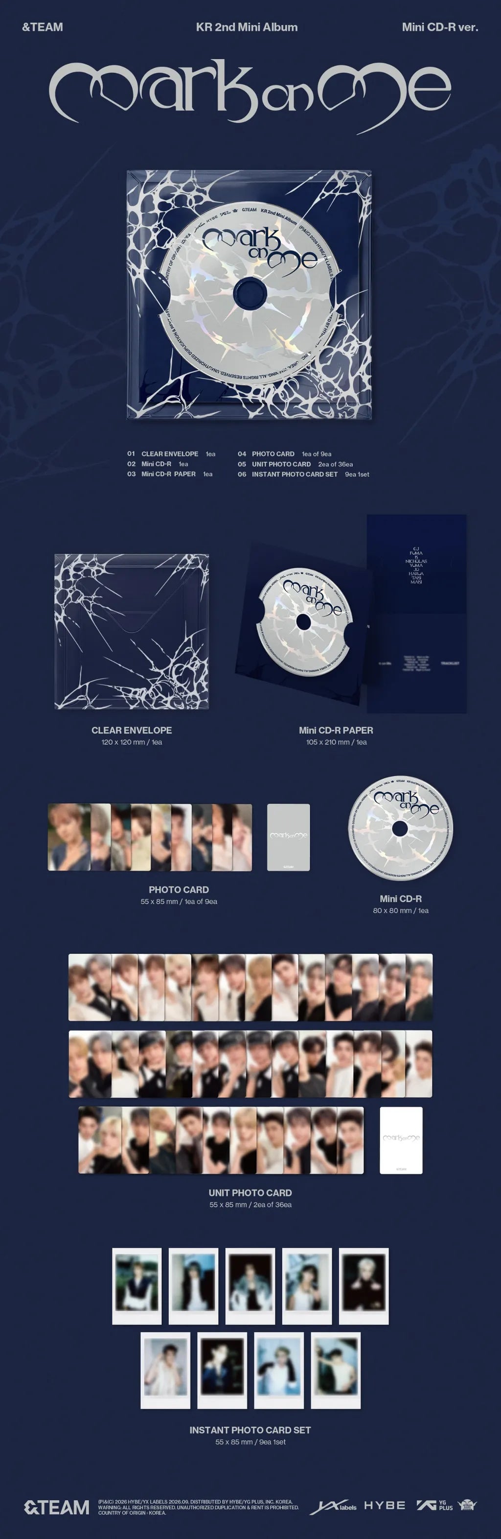 (PRE-ORDER) &TEAM - KR 2ND MINI ALBUM [MARK ON ME] MINI CD-R VER.