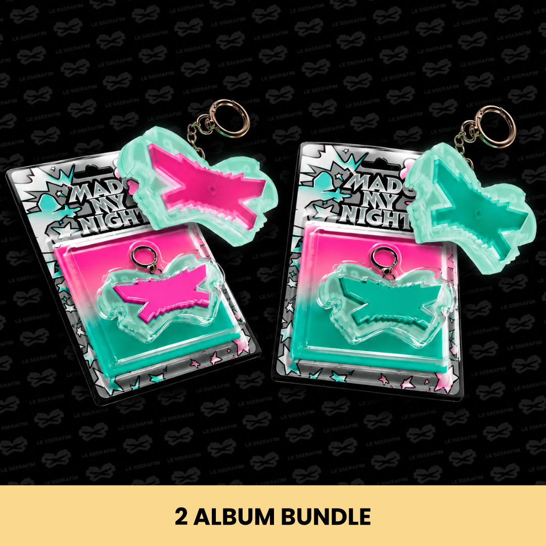 (PRE-ORDER) LE SSERAFIM - 2ND SINGLE ALBUM [MADE MY NIGHT] GLOW CLICKER KEYCHAIN (2 VERSIONS) BUNDLE