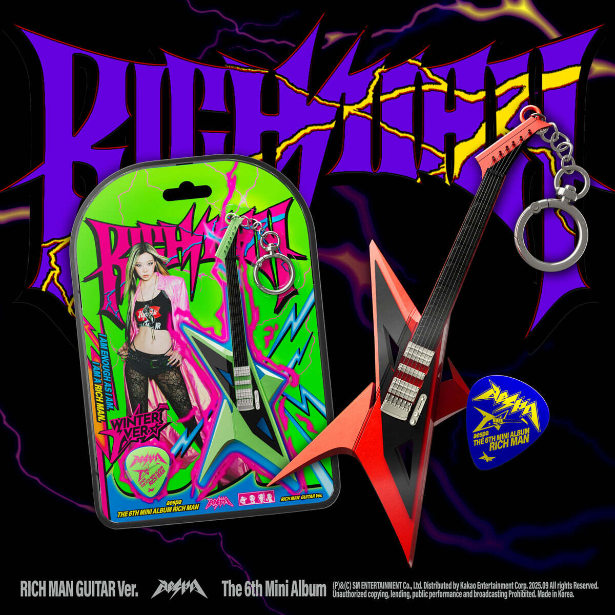 (PRE-ORDER) AESPA - 6TH MINI ALBUM [RICH MAN] (RICH MAN GUITAR VER.) (4 VERSIONS) RANDOM - LightUpK