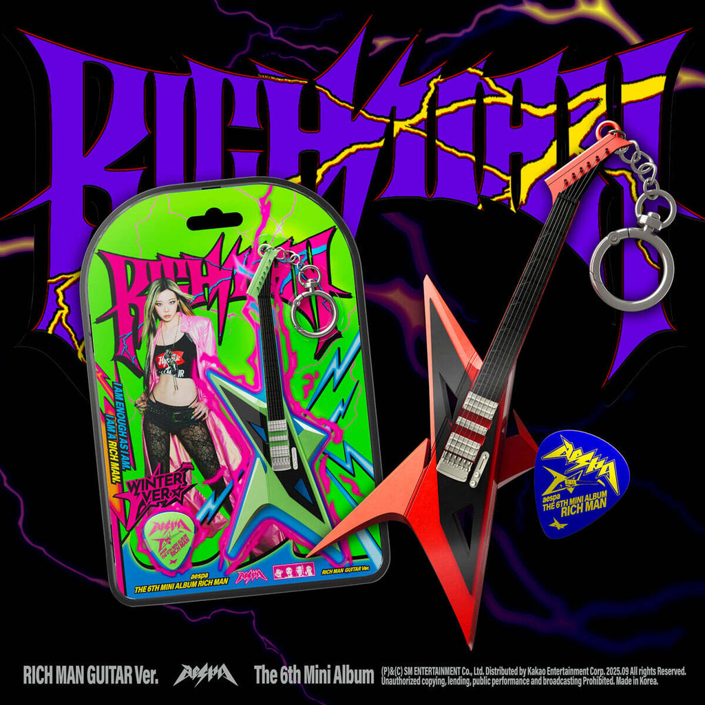 (PRE-ORDER) AESPA - 6TH MINI ALBUM [RICH MAN] (RICH MAN GUITAR VER.) (4 VERSIONS) RANDOM - LightUpK
