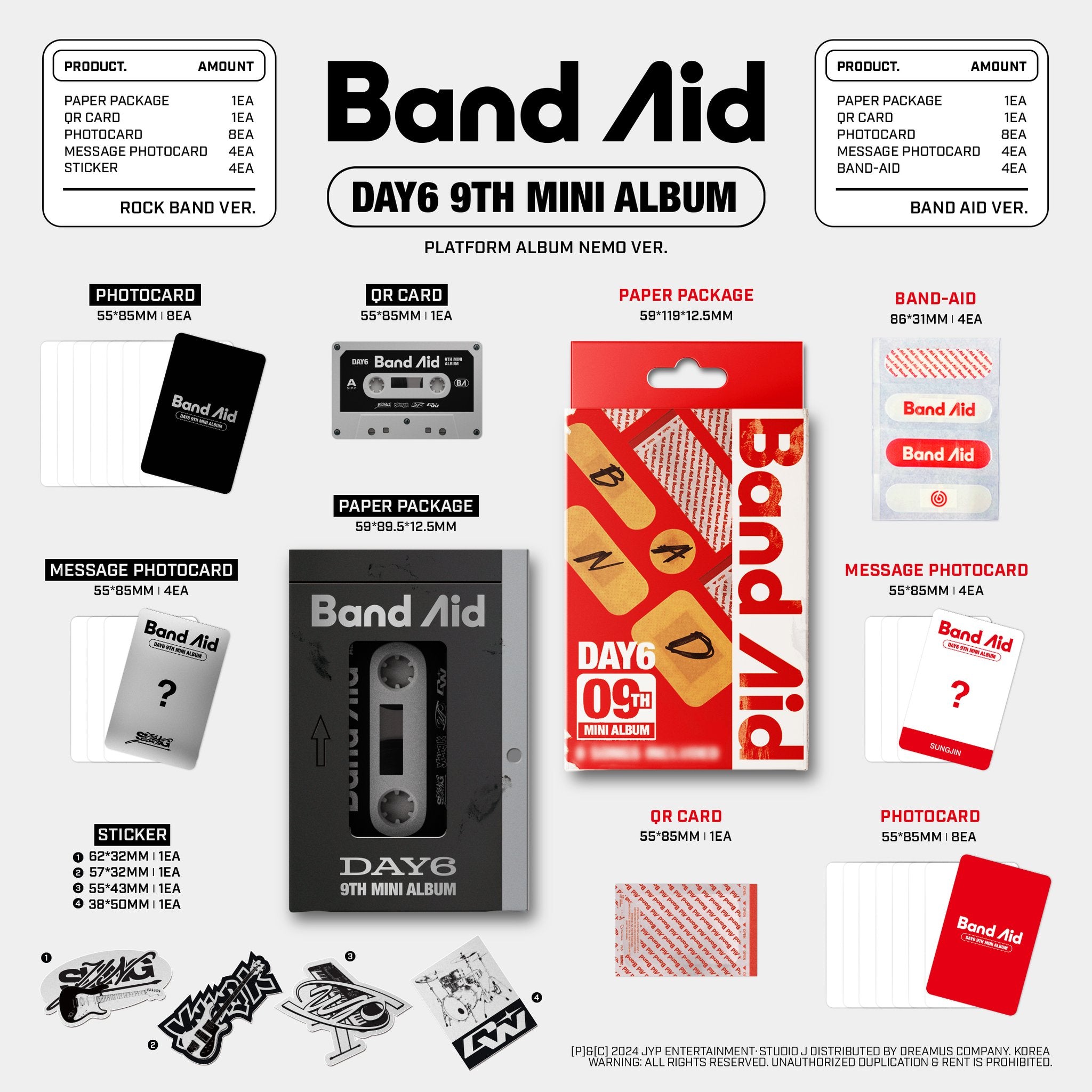 DAY6 - 9TH MINI ALBUM [BAND AID] (PLATFORM VER.) (2 VERSIONS) - LightUpK