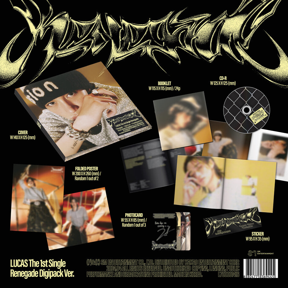 LUCAS - 1ST SINGLE ALBUM [RENEGADE] (DIGIPACK VER.) - LightUpK