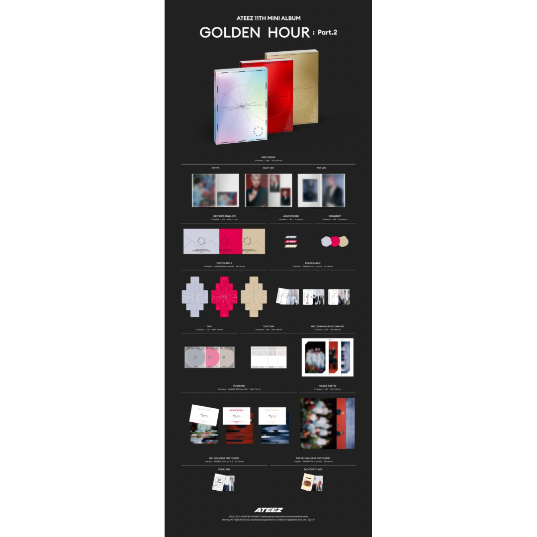 (PRE-ORDER) [HELLO82] [POP-UP EXCLUSIVE] ATEEZ - GOLDEN HOUR : PART 2 (3 VERSIONS)