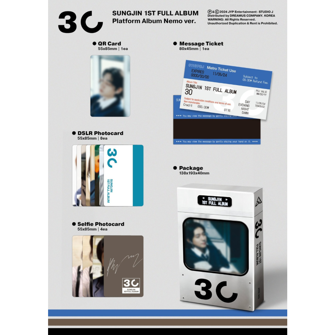 SUNGJIN (DAY6) - 1ST FULL ALBUM [30] (PLATFORM ALBUM NEMO VER.) - LightUpK