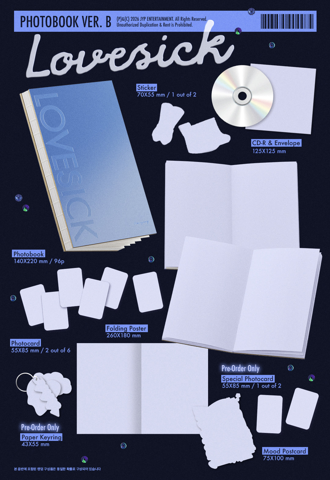 (PRE-ORDER) CHAERYEONG - 1ST MINI ALBUM [LOVESICK] (2 VERSIONS) RANDOM