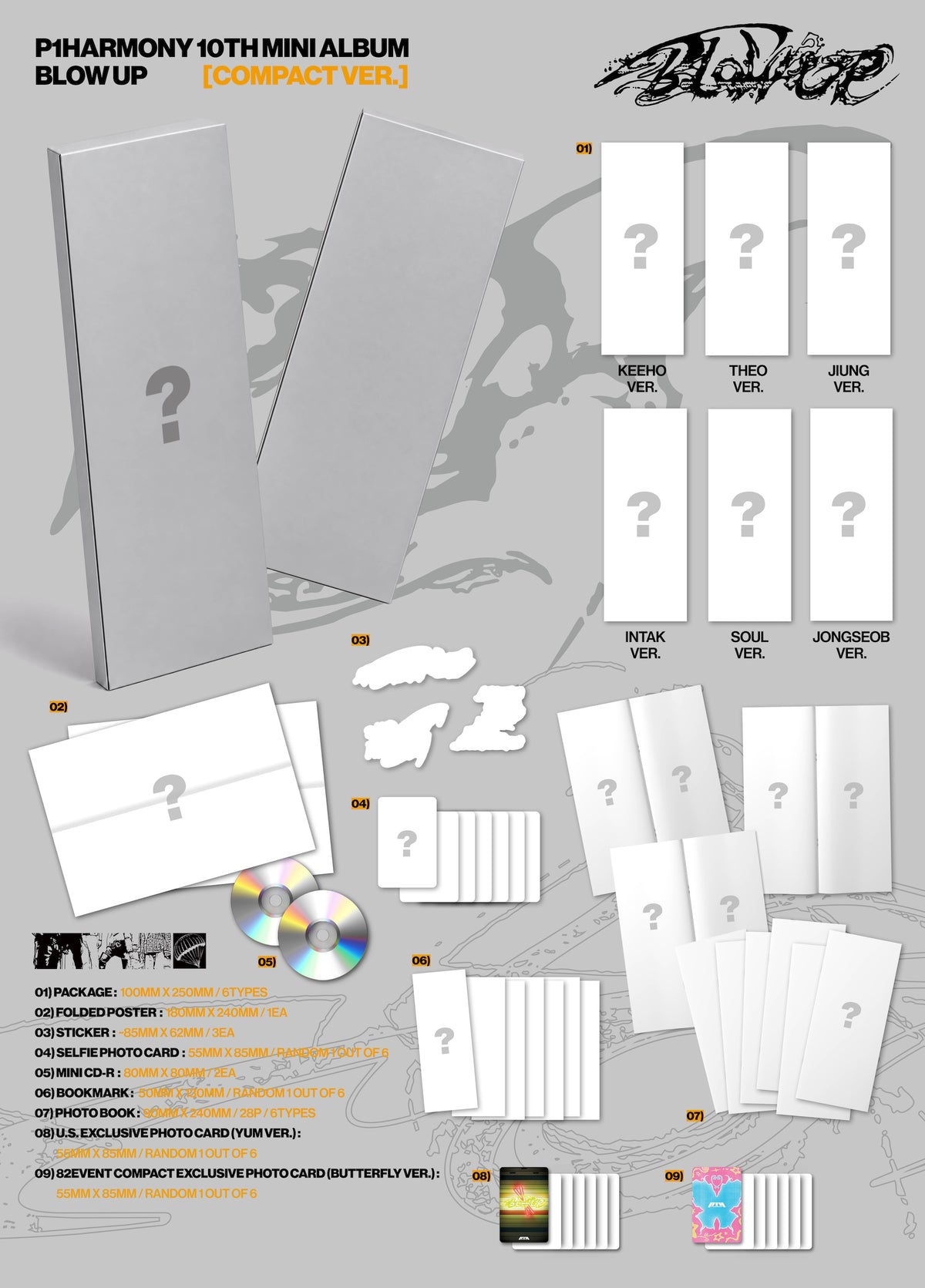 (PRE-ORDER) [hello82] [82EVENT EXCLUSIVE] P1HARMONY - BLOW UP (MEMBER COMPACT) (6 VERSIONS) RANDOM
