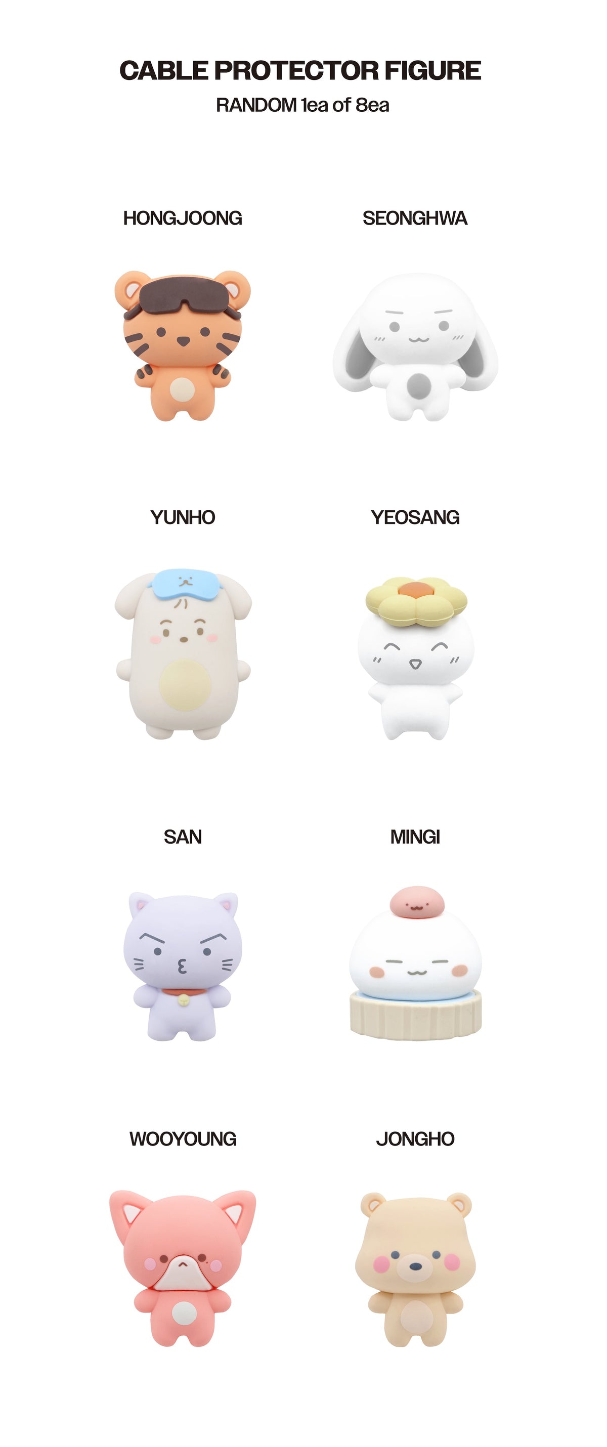 (PRE-ORDER) ATEEZ 8TH ANNIVERSARY EXHIBITION : BLUE DRIFT OFFICIAL MD - CABLE PROTECTOR FIGURE (8 VERSIONS) RANDOM