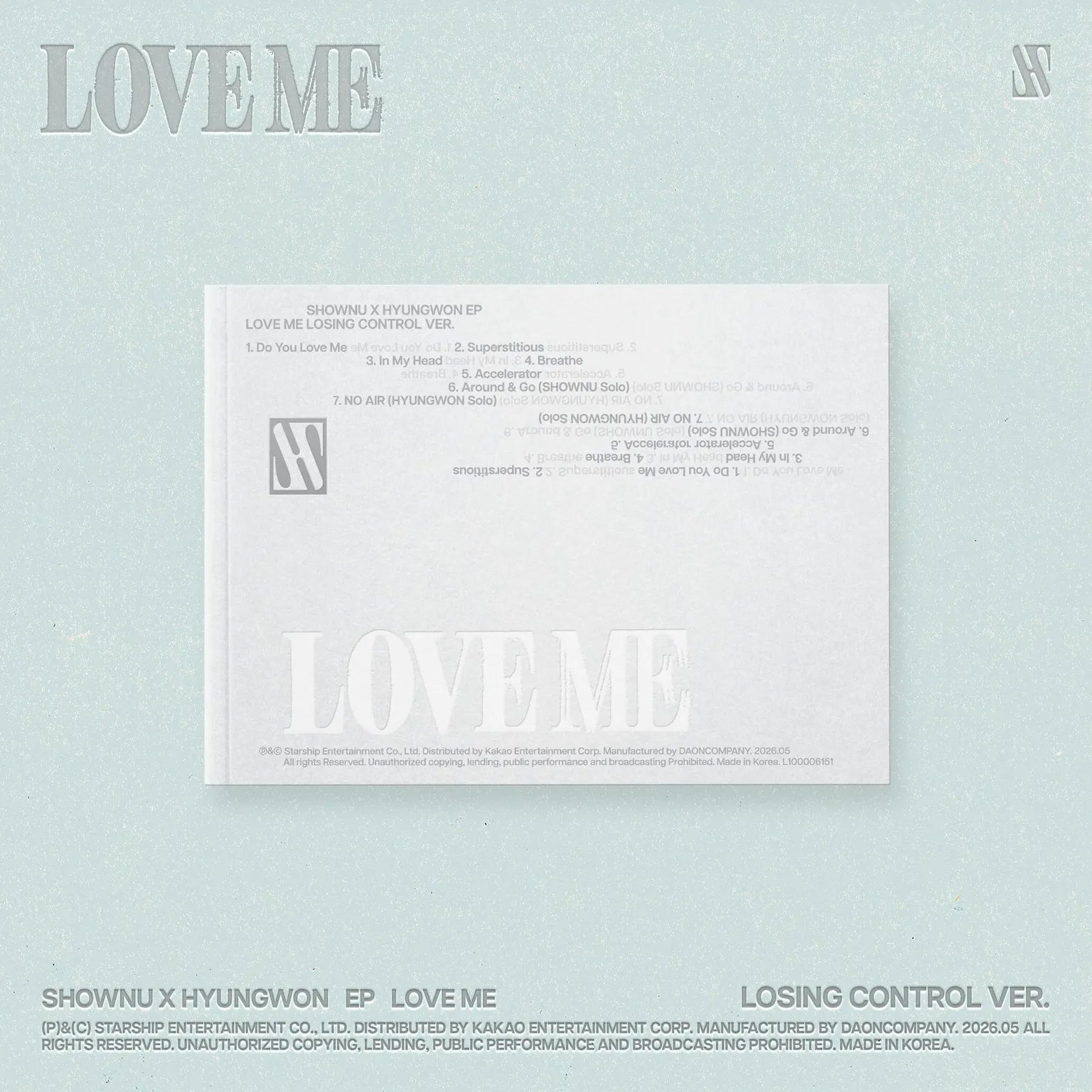 (PRE-ORDER) SHOWNU X HYUNGWON - EP [LOVE ME] (LOSING CONTROL VER.) - LightUpK
