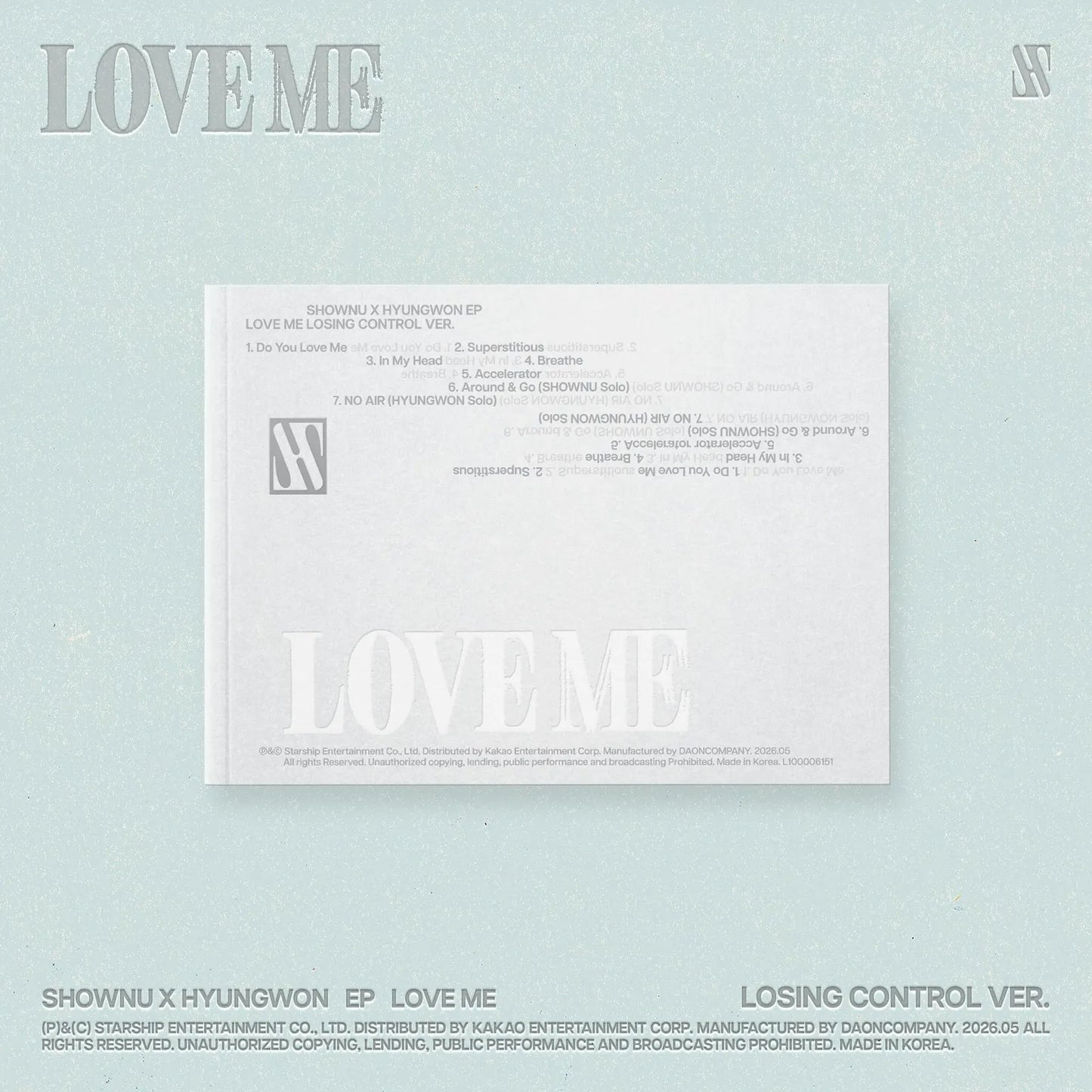 (PRE-ORDER) SHOWNU X HYUNGWON - EP [LOVE ME] (LOSING CONTROL VER.) - LightUpK