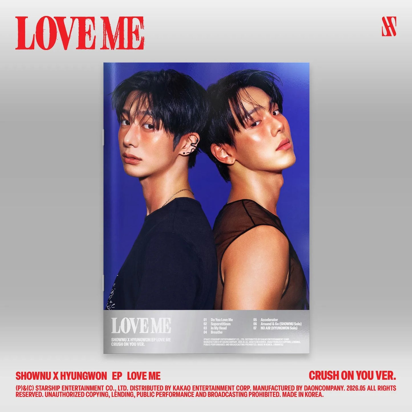 (PRE-ORDER) SHOWNU X HYUNGWON - EP [LOVE ME] (CRUSH ON YOU VER.) - LightUpK